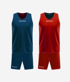 KIT DOUBLE IN MESH BLU/ROSSO Tg. 2XS
