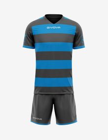 KIT RUGBY GRIGIO SCURO/TURCHESE Tg. L