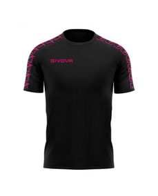 T-SHIRT POLY BAND NERO/FUXIA FLUO Tg. L